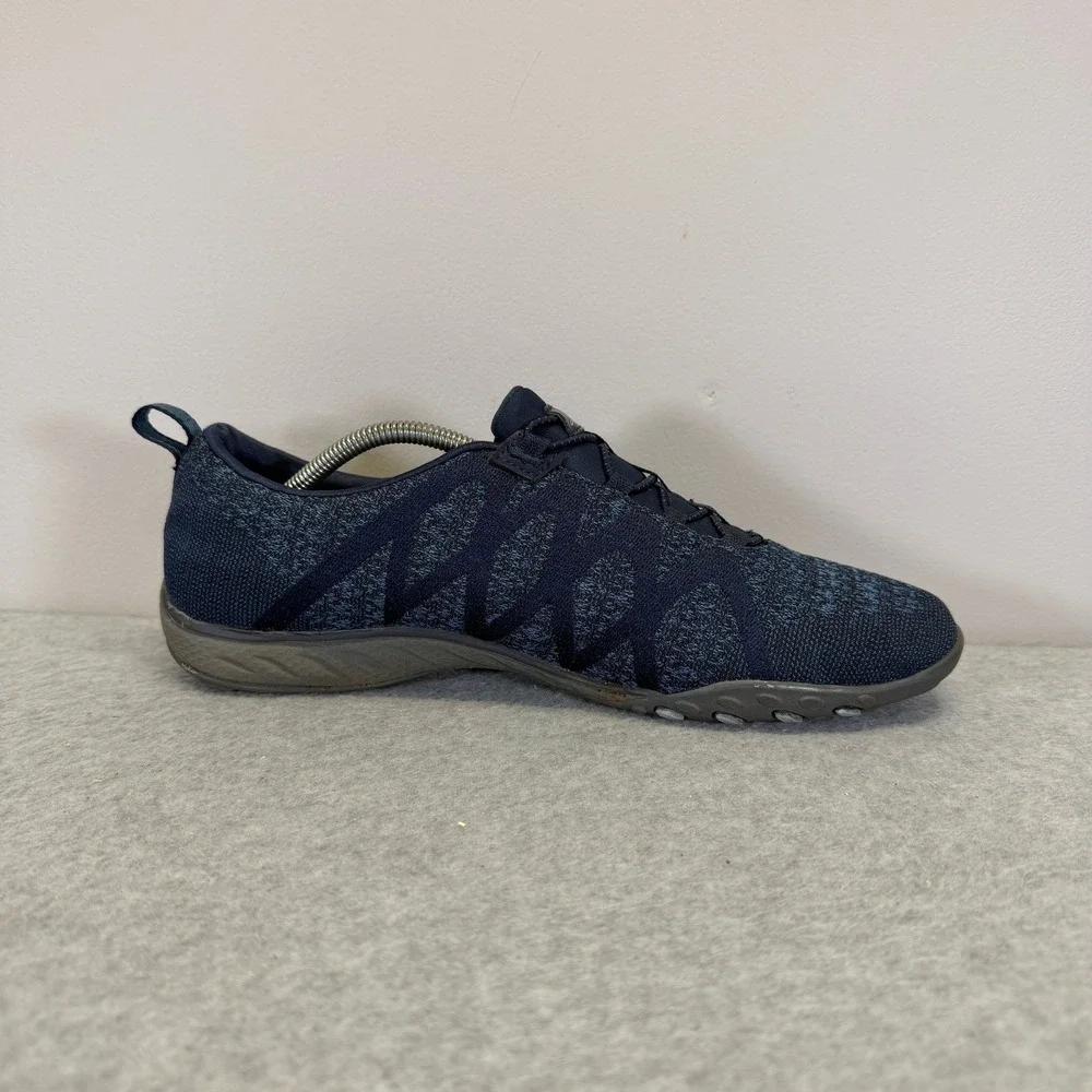 Skechers Shoes Womens Size 10 Navy Blue Knit Slip On Bungee Sneakers 100301